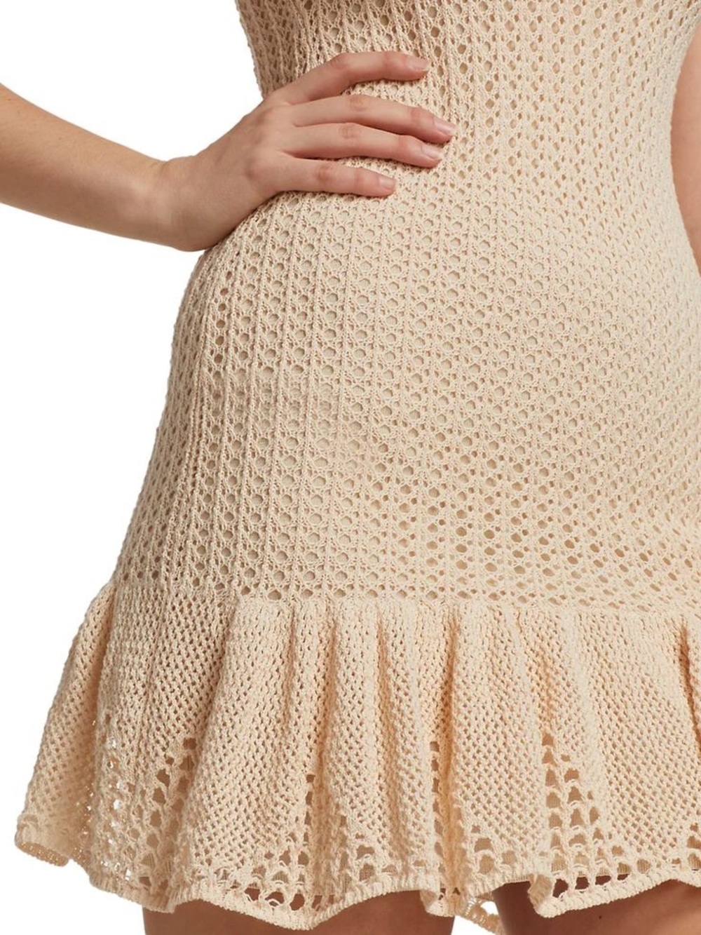 NWOT A.L.C. Crochet Mini Dress in Light Beige